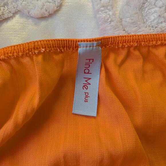 Find Me Plus 3X orange puff sleeve, faux corset, crop top blouse EUC - Picture 6 of 8